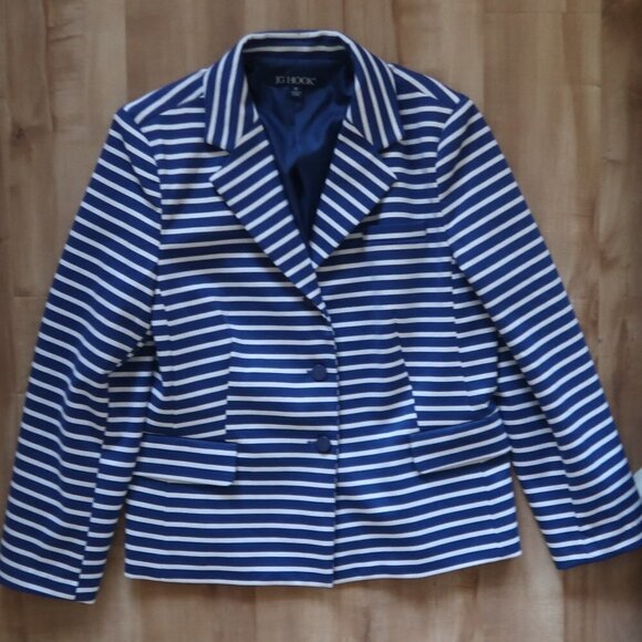 JG Hook Striped Single-breasted Ponte Blazer - Picture 7 of 12